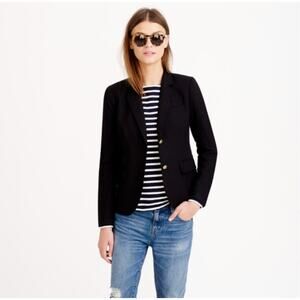 J. CREW Classic Schoolboy Blazer Wool Black Sz 4 Tall {BB12}